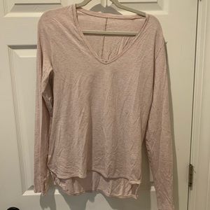 Lululemon pink vneck long sleeve tee